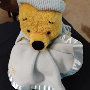 Disney Winnie the Pooh Plush with Blue Blanket